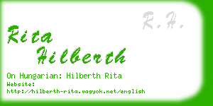 rita hilberth business card